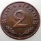 2.808 GERMANIA 2 REICHSPFENNIG 1938 E