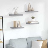 vidaXL Rafturi Perete Gri 23x23.5 cm Set 4 MDF, Raft Suspendat, Rafturi Decorative, Montare Usoara, Design Modern