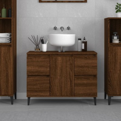 vidaXL Dulap de chiuvetă, stejar maro, 80x33x60 cm, lemn prelucrat 821283 foto