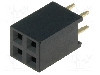 Conector 4 pini, seria {{Serie conector}}, pas pini 2,54mm, CONNFLY - DS1023-2*2S21