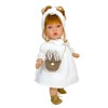 Papusa Nines D&#039;Onil Susette Plumeti, 45 cm, par roscat, sunete, vanilie, rochie alba, 3 ani+, fete