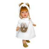 Cumpara ieftin Papusa Nines D&#039;Onil Susette Plumeti cu parul roscat, sunete, rochie alba si miros de vanilie 45 cm