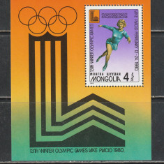 Mongolia 1980 - #302 Jocurile Olimpice de Iarna Editia a XIII-a - S/S 1v MNH