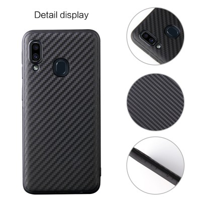 Husa pentru Huawei P Smart Z, GloMax Perfect Fit cu insertii de carbon negru foto