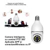 Camera Supraveghere IP WiFi PTZ 360&deg; E27 V380 Pro, 2MP, Full HD 1080p, Alerta Miscare, Inregistrare 24/7, Stocare Cloud/Card TF