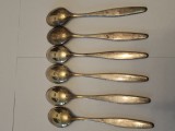 Cumpara ieftin Lingurite Set 6 buc, placate cu aur si argint MHU vintage anii '70, antique,
