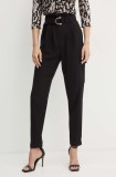 Morgan pantaloni PROUR.F femei, culoarea negru, fason cargo, high waist, PROUR.F