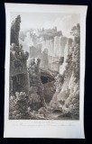 VUE DE LA GROTTE , ST. CANCIANO OU SANCT KOZIAN - GRAVURA ORIGINALA , 1802