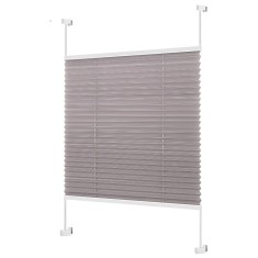 Jaluzea pliabila din tesatura de poliester Whimlets, Zi/Noapte, L 105 cm x H 100 cm, gri antracit, montare cu clema, fara gaurire, pentru ferestre si