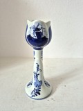 Sfeșnic / Suport lum&acirc;nare porțelan Delft Blue - Olanda, pictat manual, 18 cm