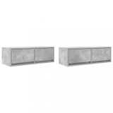 Cumpara ieftin Dulapuri TV 2 buc Beton Gri 80x31x25,5 cm Lemn prelucrat