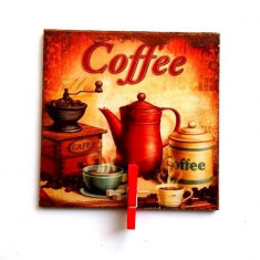 Magnet cafea, magnet frigider cu clema lemn 37039