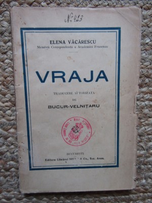 VRAJA de ELENA VACARESCU , 1922 foto