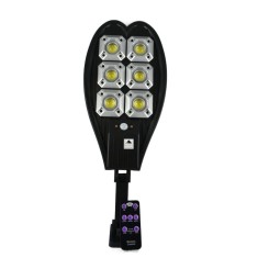 Lampa solara stradala, cu telecomanda, 3 moduri de functionare, rezistenta la apa, cu senzor de miscare, negru