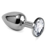 Rosebud Classic - Dop Anal Metalic cu Model de Cristal, 6,8 cm, Orion