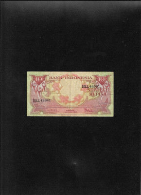 Rar! Indonezia Indonesia 10 rupiah rupii 1959 seria48081 foto
