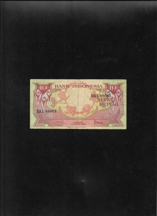 Rar! Indonezia Indonesia 10 rupiah rupii 1959 seria48081
