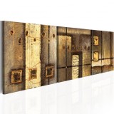 Cumpara ieftin Tablou pictat manual - Gold composition 150x50 cm