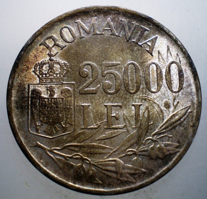 R.192 ROMANIA MIHAI I 25000 LEI 1946 XF/AUNC