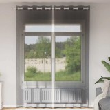 VidaXL Perdele Voile cu Oeli 2 buc Negru 140x260 cm