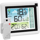 Cumpara ieftin Statia meteo,touch-screen si emitator,masurare temperatura interioara si umiditate - Alb, Dactylion