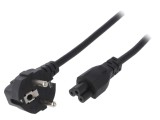 Cablu Electric 3x0,5mm2 cu Ștecăr &icirc;n Unghi și Conector IEC C5