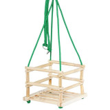 Leagan pentru copii, cadru lemn cu 4 laturi, corzi suspendare solide, 34x34 cm MultiMark GlobalProd, Oem