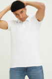 Hollister Co. tricou polo barbati, culoarea alb, neted, Hollister Co.