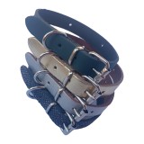 Cumpara ieftin Set 4 zgarzi pentru caini mici, piele naturala, ajustabile 22-30 cm
