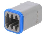 Conector IP68 PX0 Mamă 6 PIN Gri
