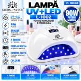 Lampa UV+LED L-1002 pentru unghii semipermanente, Global Fashion, 90W, senzor, dusplay, timer