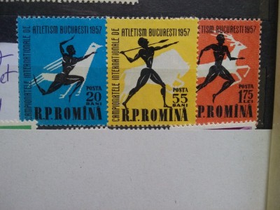 1957-Camp. intern. de atletism- L.P.439-complet set-MNH foto