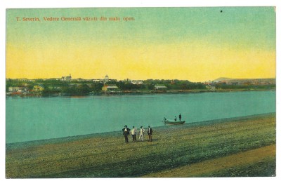 4485 - TURNU-SEVERIN, Danube, de pe malul sarbesc - old postcard - used - 1910 foto