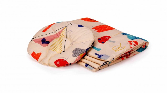 Set paturica + pernuta formarea capului bebelusului SomnArt, model Bufnite Relax KipRoom