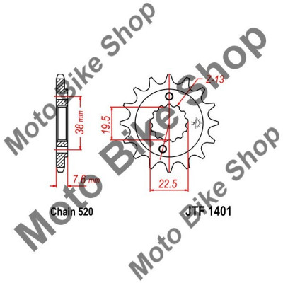 MBS Pinion fata 520 Z14, Cod Produs: JTF140114 foto