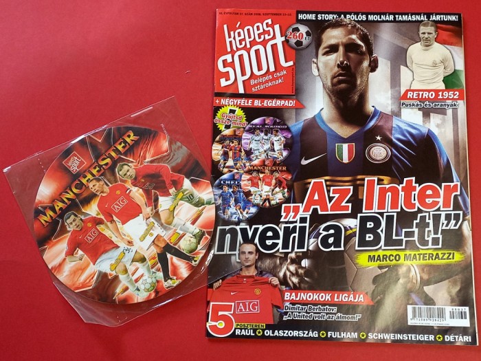 Revista fotbal - &quot;KEPES SPORT&quot;(limba maghiara) (10-16.09.2008) contine 5 postere