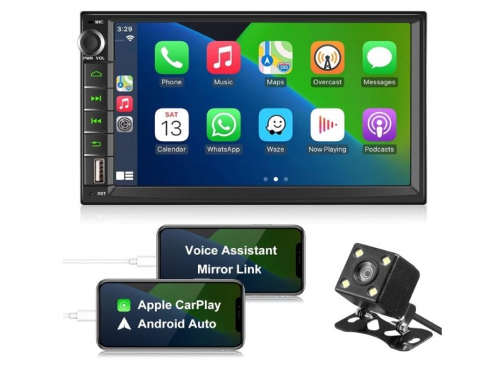 Multimedia Player auto ZKJAYOE, compatibil cu Apple CarPlay si Android Car, 7 inchi - RESIGILAT