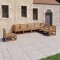 Gossi set mobilier de gradina, 7 piese, maro miere, lemn masiv de pin