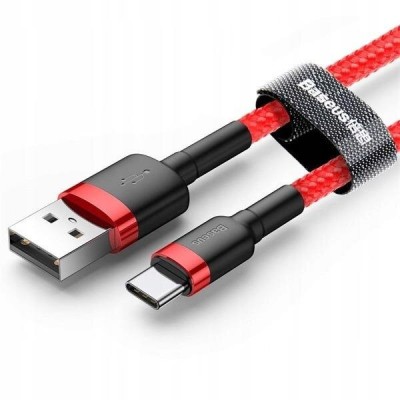 CABLU alimentare si date Baseus Cafule, Fast Charging Data Cable pt. smartphone, USB la USB Type-C 2A, 2m, rosu &amp;amp;quot;CATKLF-C09&amp;amp;quot; (timbru verde 0 foto