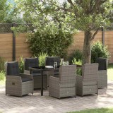 vidaXL Set de masă pentru grădină 7 pcs Gri poliratan 3380957