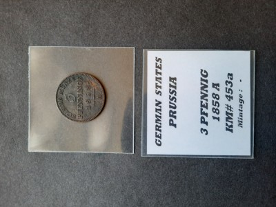 3 Pfennig 1858 A, Statele Germane (Prusia) - A 3982 foto