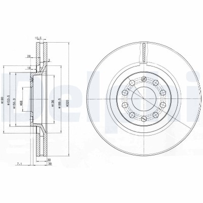 DELPHI BG3714 Disc frana foto