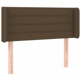 Cumpara ieftin Tablie de pat cu aripioare maro inchis 93x16x78/88 cm textil