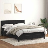 Cumpara ieftin Pat box spring cu saltea, negru, 160x210 cm, catifea