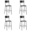 Gossi scaune de bar, 4 buc., negru, placaj solid, otel
