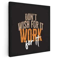 Tablou mesaj motivational despre munca, negru 1462 Tablou canvas pe panza CU RAMA 30x30 cm