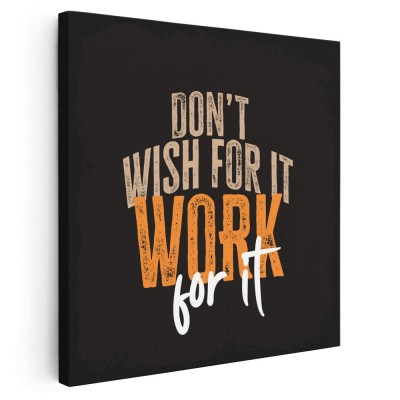 Tablou mesaj motivational despre munca, negru 1462 Tablou canvas pe panza CU RAMA 40x40 cm foto