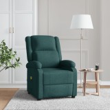 VidaXL Fotoliu de masaj spătar aripi, verde &icirc;nchis, material textil