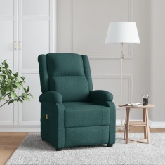 Fotoliu de masaj spătar aripi, verde &icirc;nchis, material textil