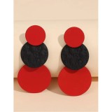 Cumpara ieftin Cercei lungi Rosii cu Negru - 121751